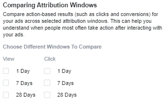 View and Click - possible attribution windows - Facebook