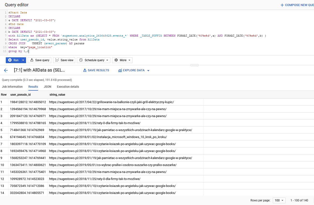 Working on nested data in BigQuery