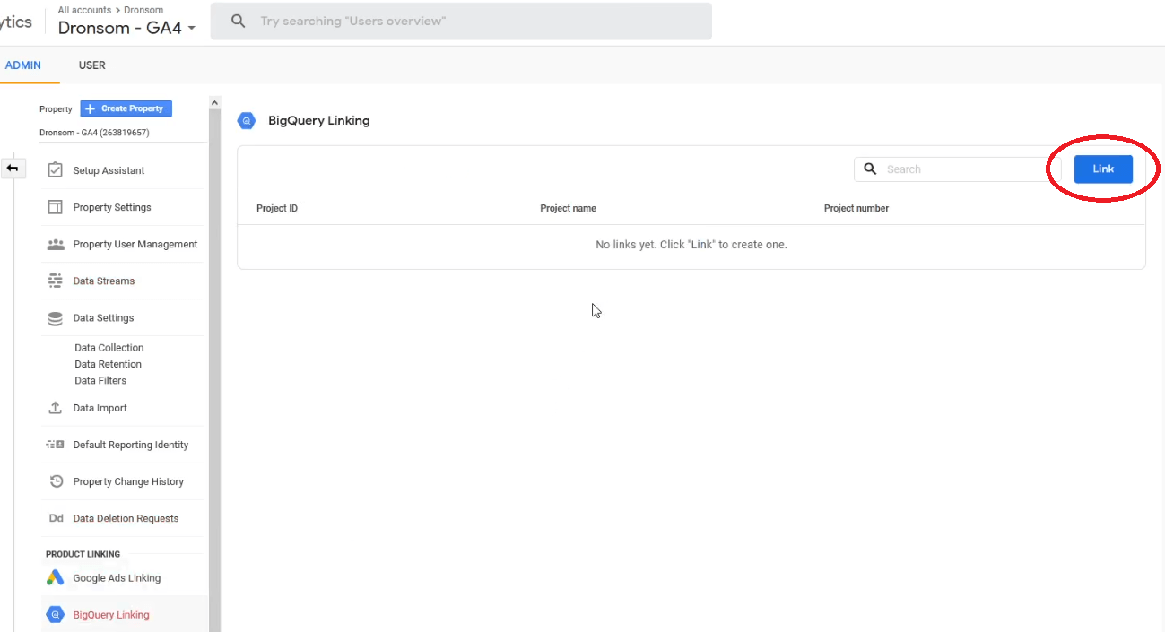 Google Analytics 4 linking with BigQuery